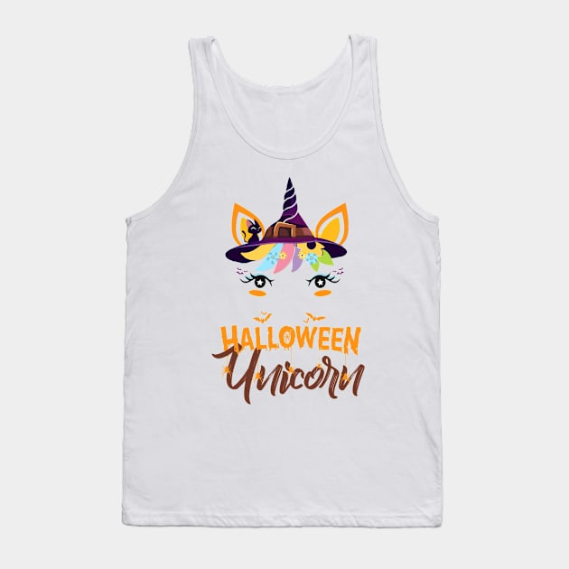 Halloween Costume Unicorn Witch Bats Youth Tank Top by Marks Kayla